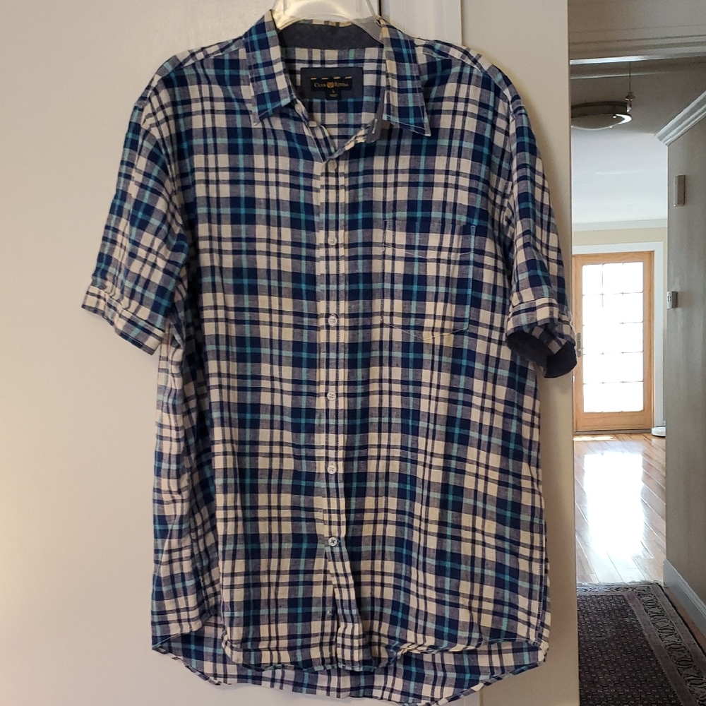 Blue Plaid Men's Shirt